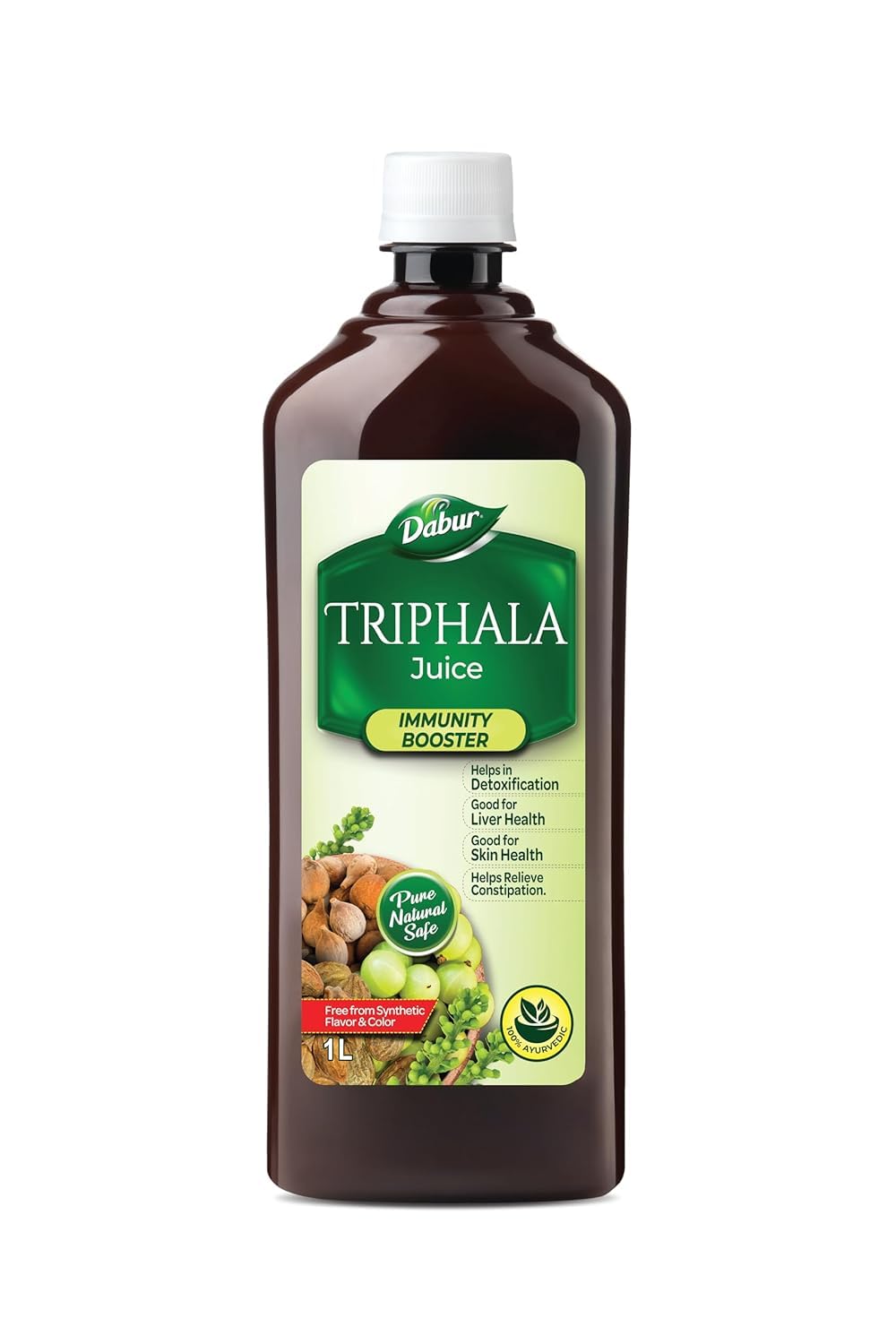 Dabur Triphala Juice - 1L | 100% Ayurvedic Formulation | Improves Gut Health & Promotes Healthy Gut | Supplement for lasting Relief from Constipation & Digestive Discomfort