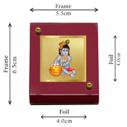 DIVINITI 24K Gold Plated Religious Car Dashboard Frame | Premium God Idol Frame for Car, Home Mandir & Office Table | Spiritual Gift, Decorative Showpiece | Bal Gopal