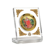 DIVINITI 24K Gold Plated Religious Car Dashboard Frame | Premium God Idol Frame for Car, Home Mandir & Office Table | Spiritual Gift, Decorative Showpiece | Baba Lokenath