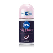NIVEA Women Pearl & Beauty Roll On Deodorant, Underarm Deodorant with 72H Active Odour Protection, Long-Lasting Floral Fragrance, Underarm Roll On for Fresh, Beautiful Underarms, 0% Alcohol, 50 ml