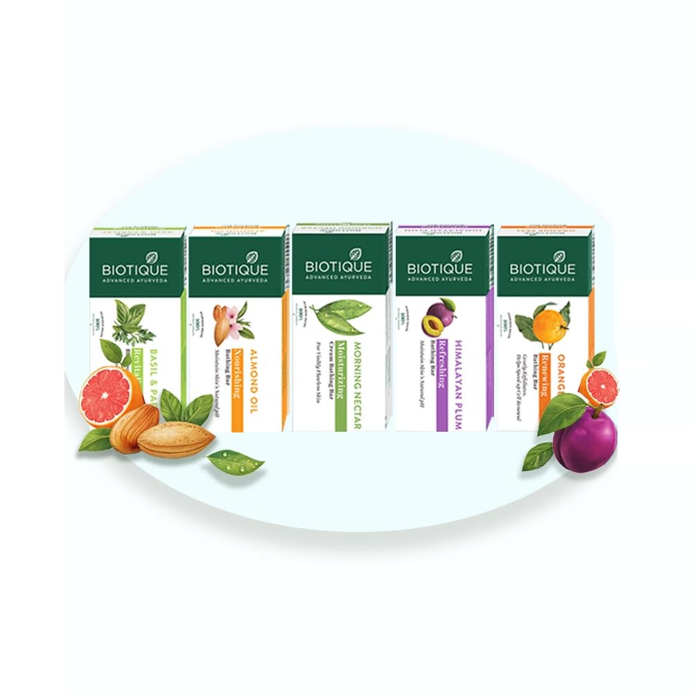 BIOTIQUE Bathing Celebration Pack With 5 Unique, Refreshing & Nourishing Soap (5 x 150 g)