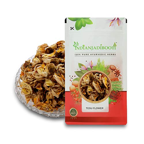 IndianJadiBooti Pure Tesu Flowers (Butea Monosperma) | Botanical for Complexion Harmony, Cooling Baths & Natural Dye | 100 Grams