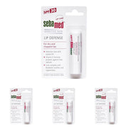 SebaMed Lip Defense Lip Balm With Spf 30 + Vit E | Regenerates Dry, Chapped Lips | Intensive Care With Vit E, Jojoba Oil & Chamomile | Clinically Tested | 4.8 Gm, White | Pack of 4