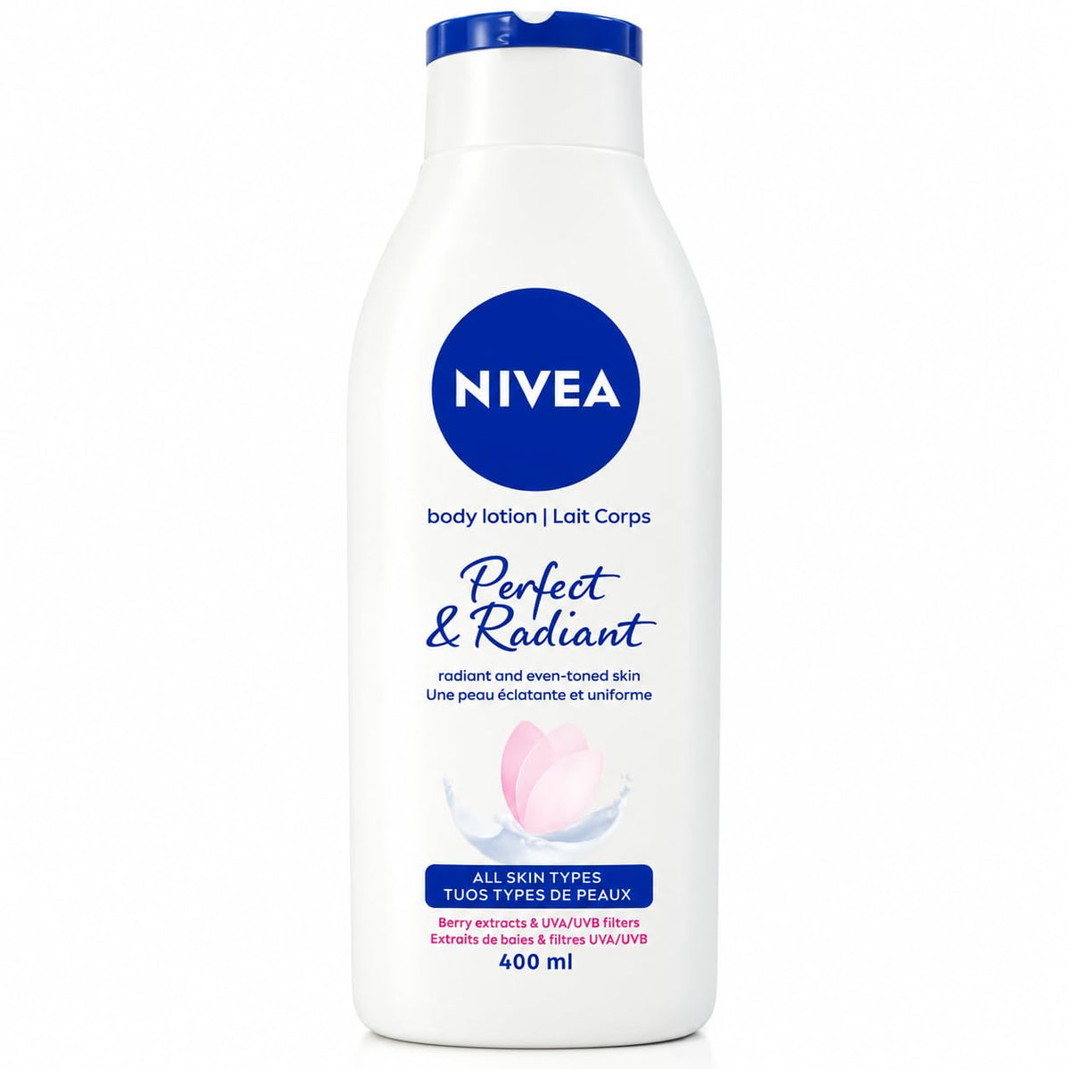 NIVEA Perfect & Radiant Body Lotion 400ml | Daily Moisturizer for Even Skin Tone & Natural Radiance | With Licorice & Berry Extracts