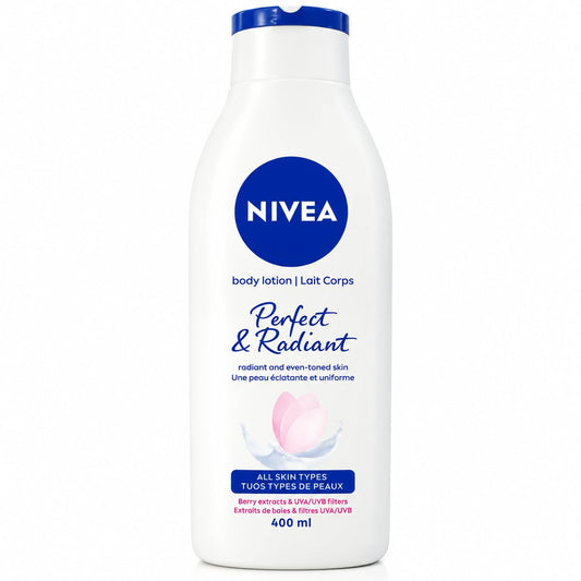 NIVEA Perfect & Radiant Body Lotion 400ml | Daily Moisturizer for Even Skin Tone & Natural Radiance | With Licorice & Berry Extracts