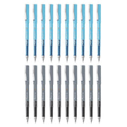 Hauser Sonic 0.55 mm Gel Pen Combo Pack | Comfortable Grip With Smudge Free Writing | 10 Pcs Blue Ink & 10 Pcs Black Ink