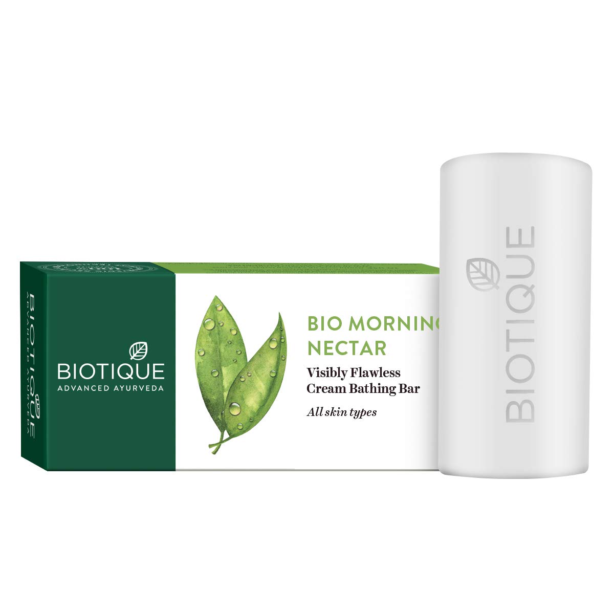 Biotique Morning Nectar Flawless Cream Bathing Bar | Helps Nourish Skin & Enhance Natural Glow | Enriched with Botanical Extracts | Leaves Skin Soft, Smooth & Refreshed | 150g