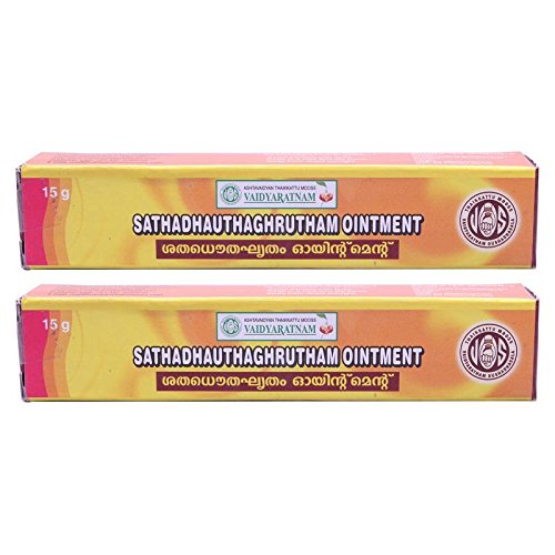 VAIDYARATNAM SATHADHAUTHAGHRUTHAM OINTMENT (Pack of 2)