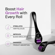 Bare Anatomy Derma Roller for Hair Growth | 0.5 mm with 540 Titanium Micro Needles | Stimulates Hair Follicles & Improves Scalp Circulation