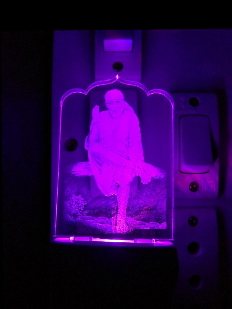 SHINDE EXPORTS Sai Baba Colour Changing LED Room Lamp (Design 1)