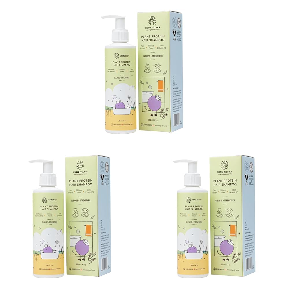 Little Rituals Plant Protein Hair Tear Free Baby Shampoo | Biotin | Chlorine & Hard Water Protection | Urban Dust & Pollution Defense | Natural Shine & Strong Hair for Babies & Kids | Natural & Plant Based | MADE SAFE | pH Balanced | 200ml