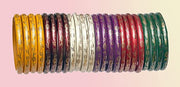 NMII Glass and Silk Thread Zircon Gemstone Bangle Set For Women/Girls
