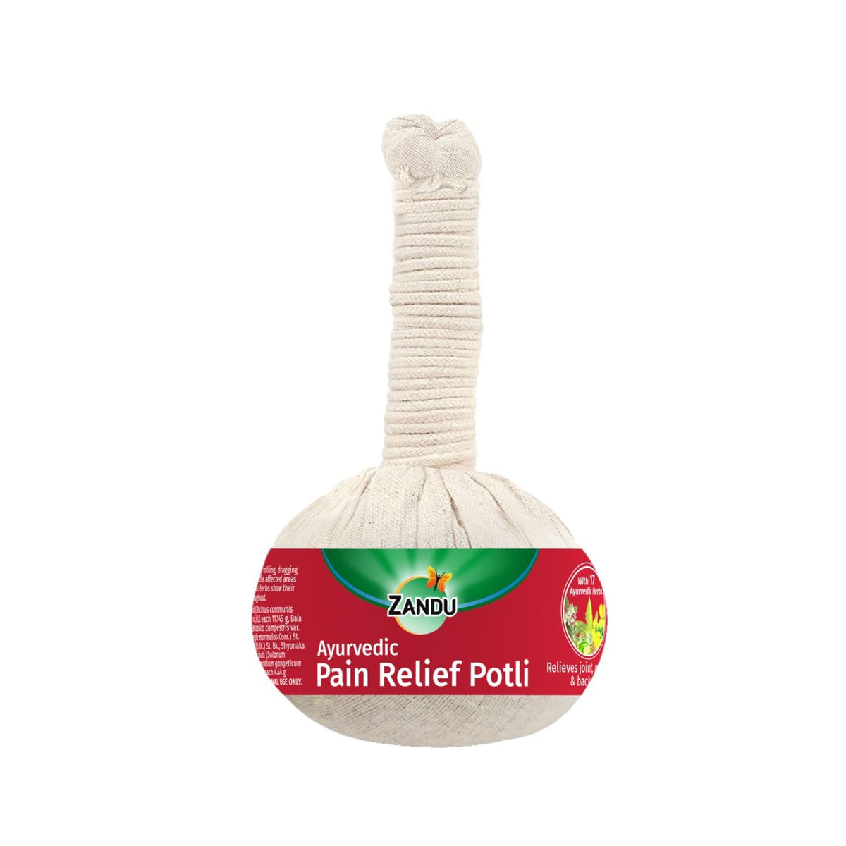 Zandu Ayurvedic Pain Relief Potli -180g |Manual Massager Potli | Alleviate Knee, Back, Neck & Leg Pain| Reduce Swelling | Improve Blood Flow with Pain Relief Potli | Blend of 17 Potent Ayurvedic Herbs