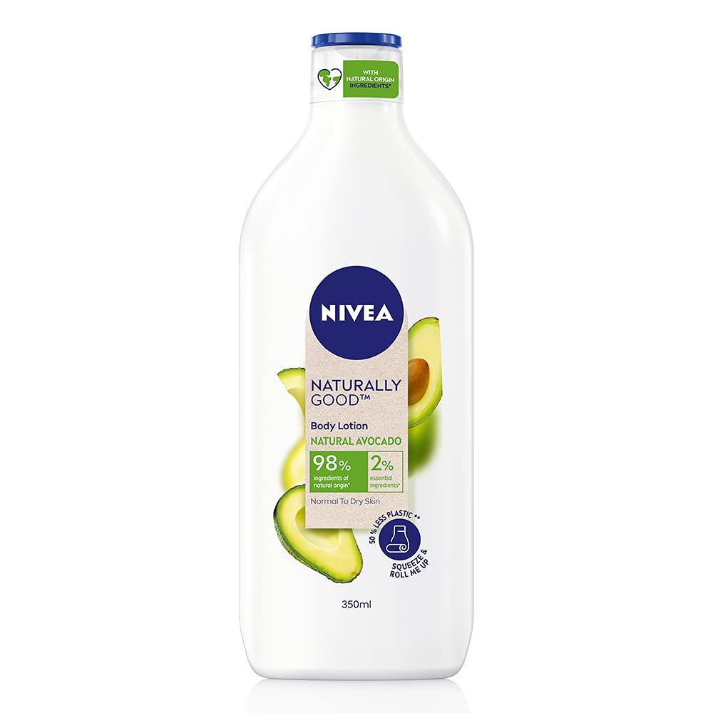 NIVEA Naturally Good, Natural Avocado Body Lotion, For Normal to Dry Skin, No Parabens, 98% Natural Origin Ingredients, 350 ml