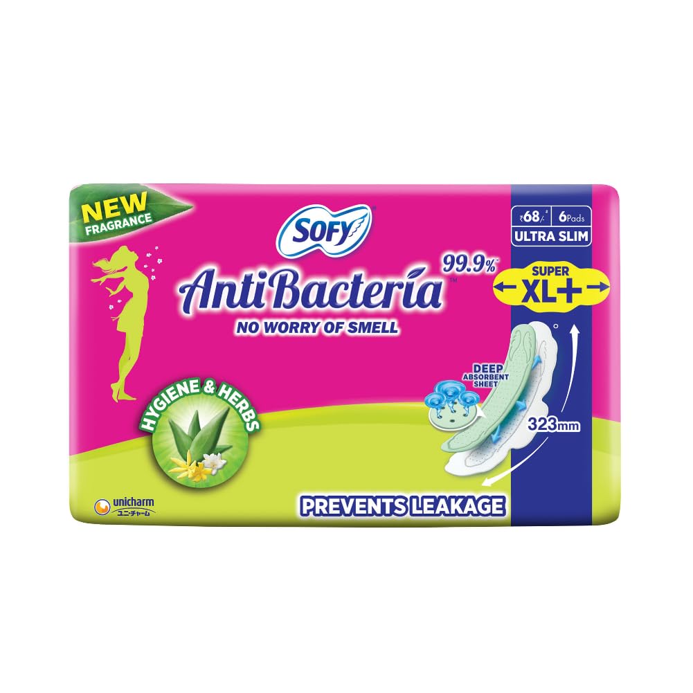 Sofy Anti Bacteria Extra Long Sanitary Pads, Pack of 6