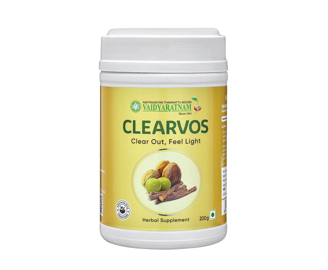 Vaidyaratnam Clearvos - 200 gm, For Clear Motion & Relieving Constipation | Natural Relief from Constipation | Constipation Medicine | Regular Bowel Movement Supplement | Regular Bowel Movement Powder | Supports Digestive Comfort & Promote Digestion