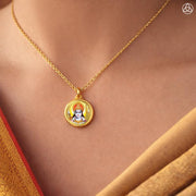 Diviniti 24K Gold Plated Ram Ji & Jai Shri Ram Pendant For Men, Women & Kids 18 MM Double Sided Stylish Pendant Necklace For Girls Divine God Pendant For Birthday Gift, Anniversary Gift