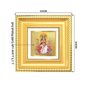 DIVINITI Goddess Gayatri 24K Gold Plated Foil Tabletop Photo Frame for Home Décor, Puja Room, Luxury Gifting | DG Frame 015 S1A (10x10 CM)