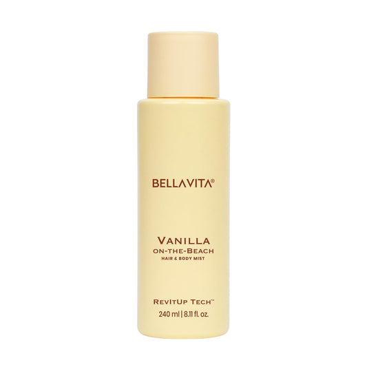 Bellavita Vanilla On-the-Beach | 2 in 1 Hair and Body Mist | 240ml | Long Lasting Premium Body Mist for Woman, Girl | Water based formulation
