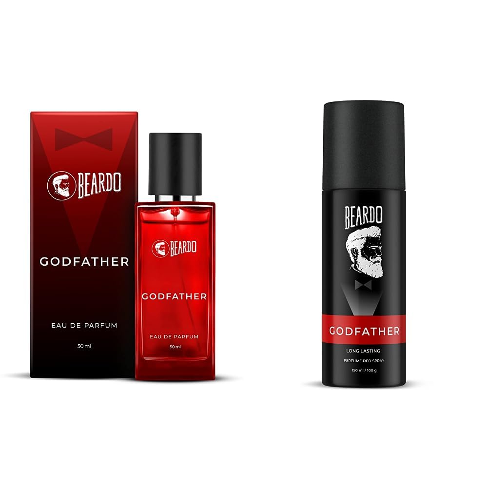 BEARDO Fragrance Combo | Godfather Citrus Perfume Deo Spray 150Ml & Godfather Perfume 50Ml For Men (Set Of 2)