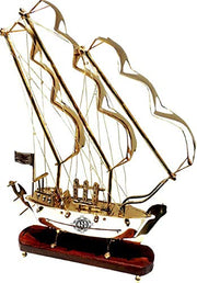 DSH Pure Brass Titanic Ship with Wooden Base Showpiece Item Perfect for Home Decoration and Gifting. (12 Inch)