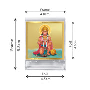 DIVINITI 24K Gold Plated Religious Car Dashboard Frame | Premium God Idol Frame for Car, Home Mandir & Office Table | Spiritual Gift, Decorative Showpiece | Hanuman-3