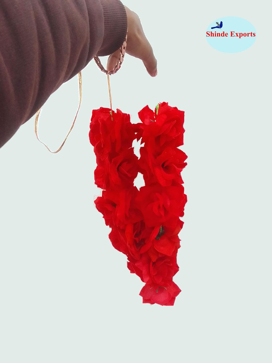 SHINDE EXPORTS gulab mala Rose Flower Garland Small and Big Size for Photo Frame Gods Idols Wedding Decoration Main Door Home Entrance (Small)