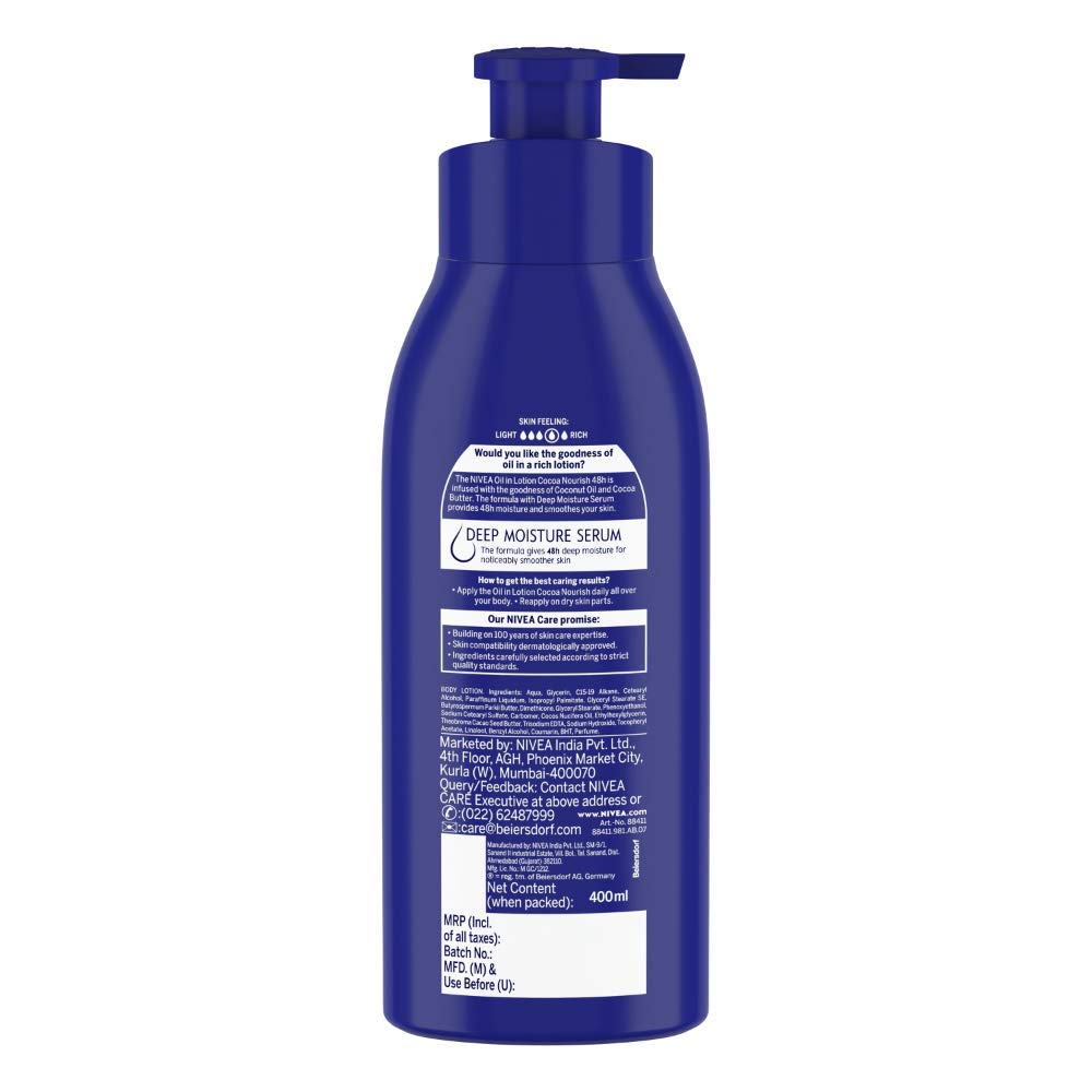 NIVEA Cocoa Nourish Deep Moisture Serum (400 ml) Pack Of 2Each