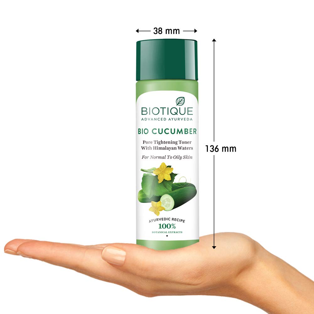 Biotique Bio Cucumber Pore Tightening Toner, 120ml and Biotique Bio Fruit Whitening and Depigmentation and Tan Removal Face Pack, 75g (Pack of 2)