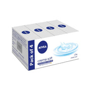 NIVEA Creme Soft Soap with Natural Almond Oil, Moisturizing Beauty Bath Soap & Cream Soap for Hands & Body, Rich Creamy Lather for Soft, Smooth & Healthy Skin, Gentle Daily Cleansing, Pack of 4 x 125 g