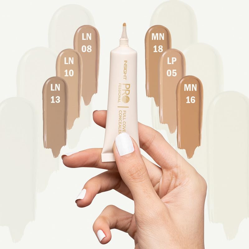 INSIGHT Professional Full Cover Concealer - LN-08 | Creamy Velvety Finish | Lightweight Waterproof Formula | Easily Blendable | Enriched with Vitamin E & Almond Oil | 20 g