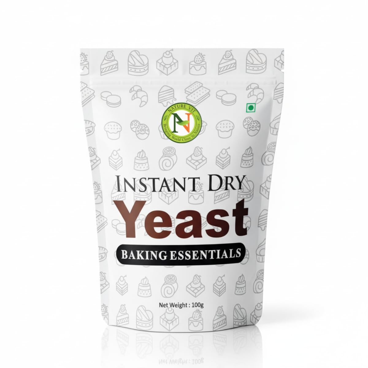 NatureVit Instant & Active Dry Yeast Powder, 100g | Nutritional Yeast Powder For Baking | Active & Instant Yeast For Bread Making At Home | Instant Dry Yeast For Baking, Bread, Cake, Pizza & Wines