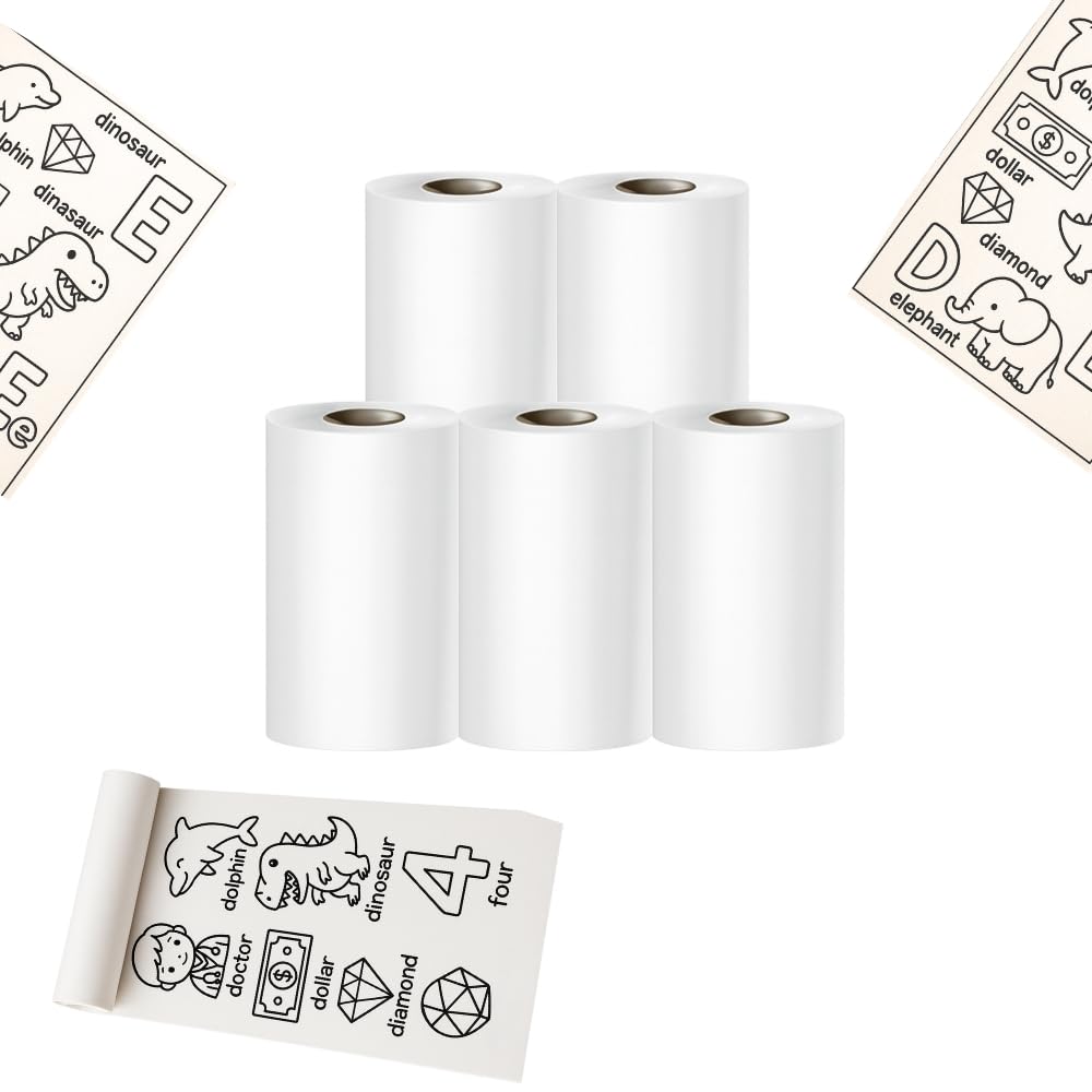 Toy Imagine Non-Sticky Thermal Printer Paper Roll, White, 2.5 Inch