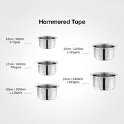 Vinod – Claro Heavy Gauge Stainless Steel Hammered Tope, 1.5 mm – Capacity 3 Liter