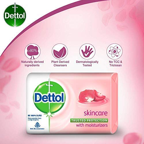 Dettol Skincare Germ Protection Bathing Soap bar, 125gm (Pack of 4)