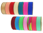 NMII Non-Precious Metal Base Metal with Zircon Gemstone Studded worked and Cutting Shaped Glossy Finished Bangle Set For Women and Girls