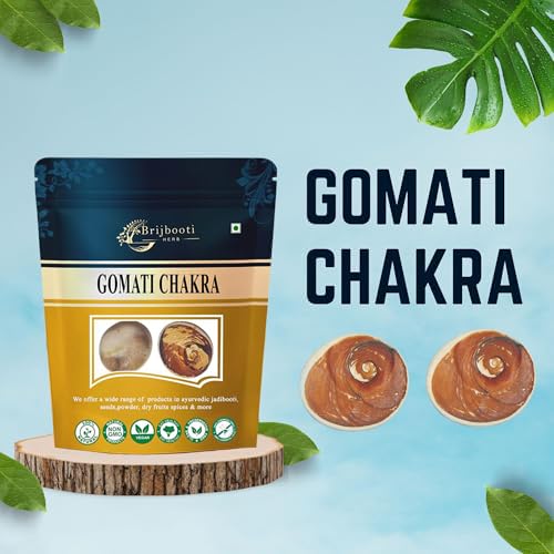 Brijbooti Gomati chakra original 2 Piece - Big Gomati Chakra - River Stones - from Gomathi River Dwarka