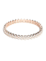 Priyaasi American Diamond Rose Gold Plated Bangle Set for women