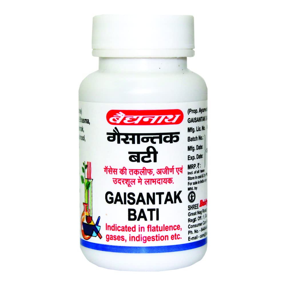 Baidyanath Asli Ayurved Gaisantak Bati - 100 Tablets | Ayurvedic Supplement for Acidity & Stomach Health