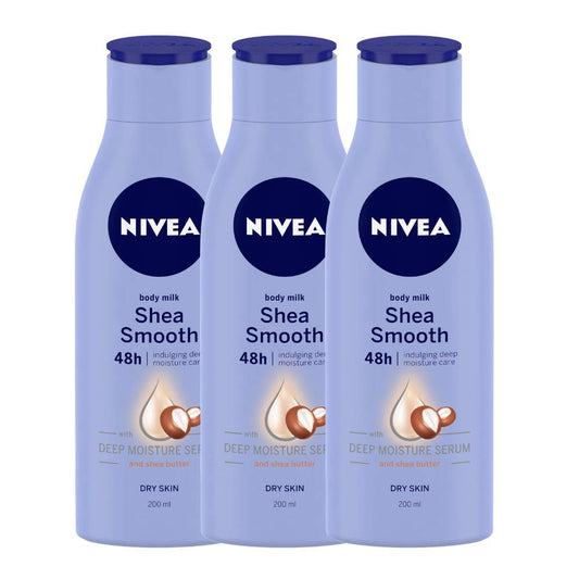Nivea Body Lotion Shea Smooth Milk 200 Ml (Pack of 3) Dry Skin Type
