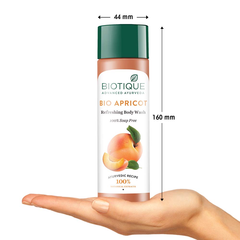 Biotique Bio Apricot Refreshing Body Wash, 190ml and Biotique Bio Kelp Fresh Growth Protein Shampoo, 190ml (Pack of 2)