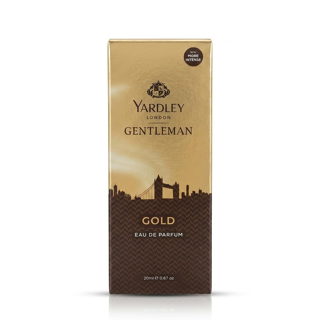 Yardley London Gentleman Gold Eau De Parfum for Men, 20ml | Long-Lasting Premium Travel Mini Perfume Spray | Intense Masculine Fragrance (Gold)