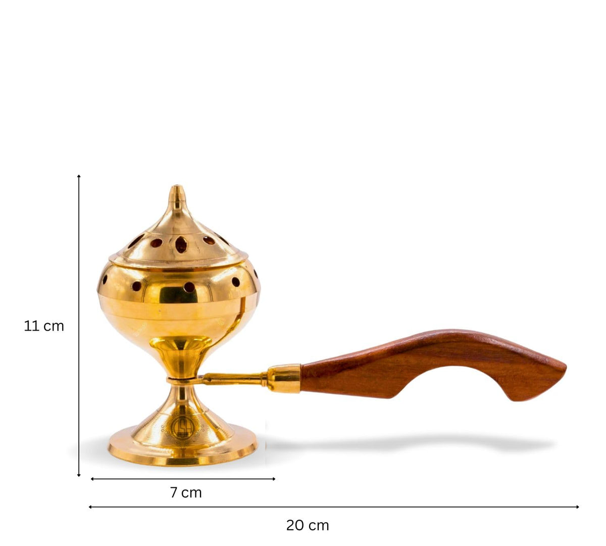 DSH Charcoal Incense Burner, Loban Burner with Handle, Dhoop Dhuni Burner Sambrani Dhoop, Resin & Home (Small)(Round)