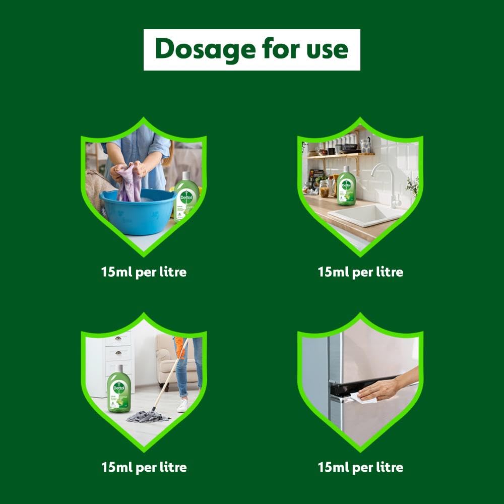 Dettol Multi-Purpose Disinfectant Liquid for Floor & Surface Cleaning, Lime Fresh Fragrance, 550ml