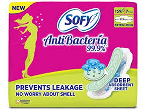 Sofy Antibacteria Extra Long Sanitary Pads for women- 7 Count