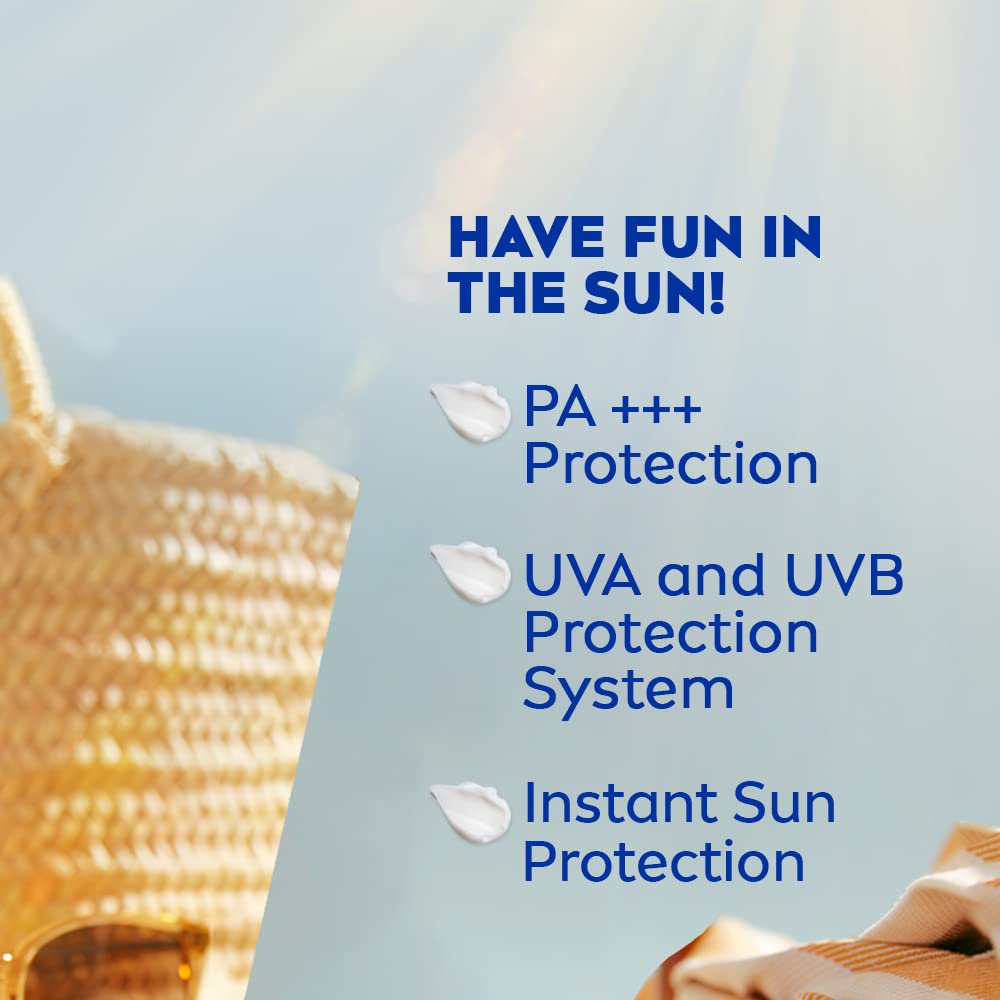 Nivea Sun Lotion, Spf 30, Water Resistant Sunscreen, All Skin Type For Men & Women, 75Ml & Soft Light Moisturizer For Face, Hand & Body, Non-Greasy Cream With Vitamin E & Jojoba Oil, 200 Ml
