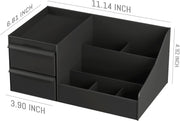 E-COSMOS Large Capacity Cosmetic Storage Box Makeup Drawer Organizer Jewelry Nail Polish Makeup Container Desktop Sundries Storage Box, Plastic (Black)