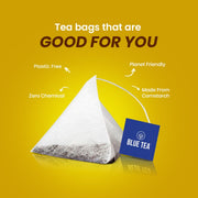 BLUE TEA - Acid Ease Tea - 30 Tea Bags - Plant Based | Relieves Acidity and Gas - Supports Digestion | Tulsi, Ajwain, Black Pepper, Bay leaf | Caffeine Free - Herbal Tea | Ziplock Pack