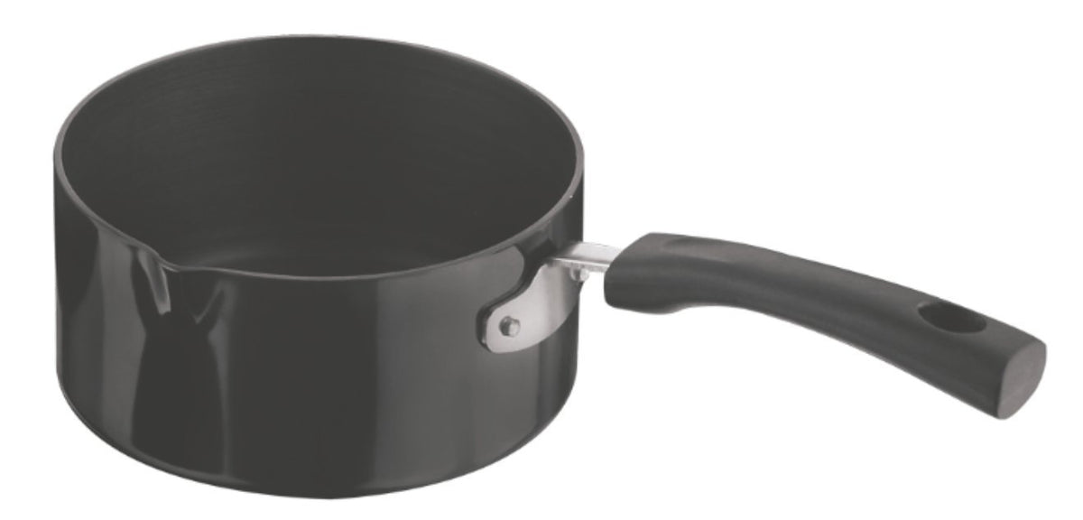 VINOD HASP-18CM Sauce Pan, Pearl Hard Anodised 2.3 Liter with Glass Lid, Black
