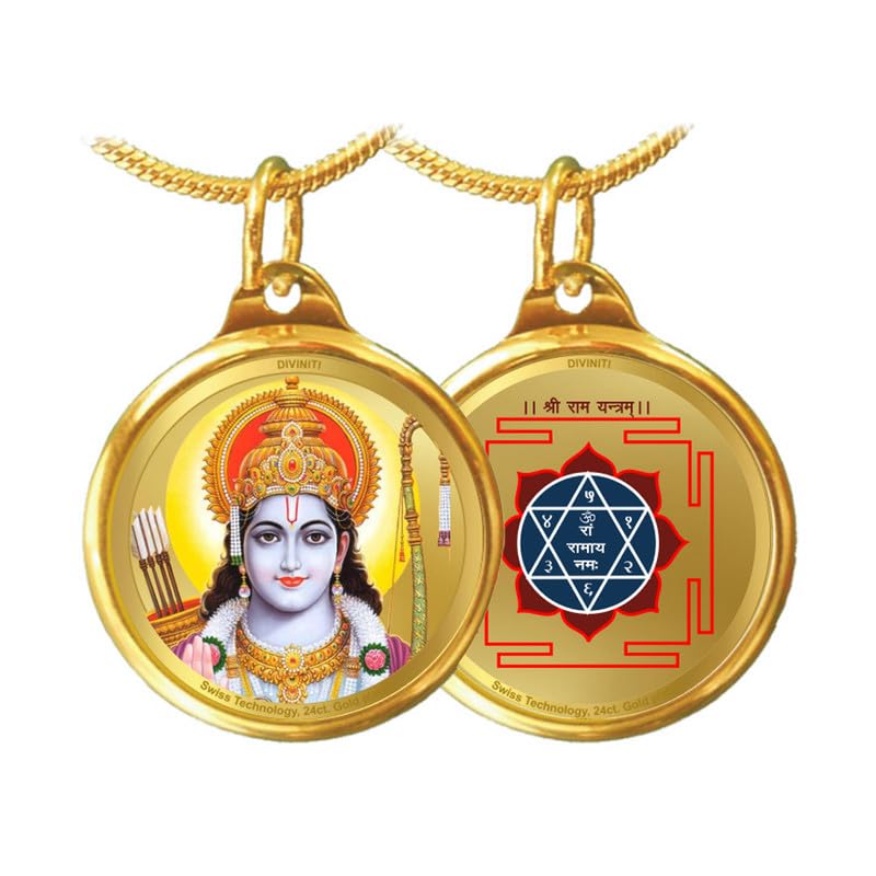 DIVINITI 24K Gold Plated Double-Sided Religious Pendant with Premium Gift Box, Spiritual Locket for Men & Women, Devotional Jewellery for Gifting & Everyday Wear | Sai Baba & Om